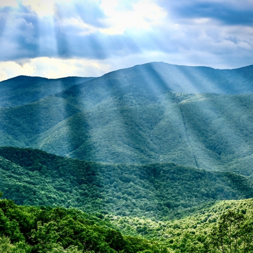 Late afternoon light along the Blue Ridge Parkway