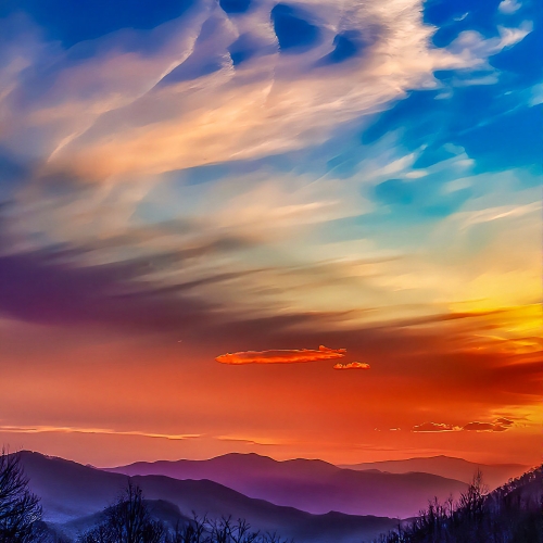 Late Winter Sunset over the Cherokee Indian Reservation from Soco Gap
