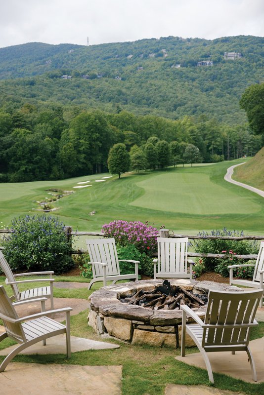 The sprawling grounds and picturesque mountains of Lake Toxaway Country Club.