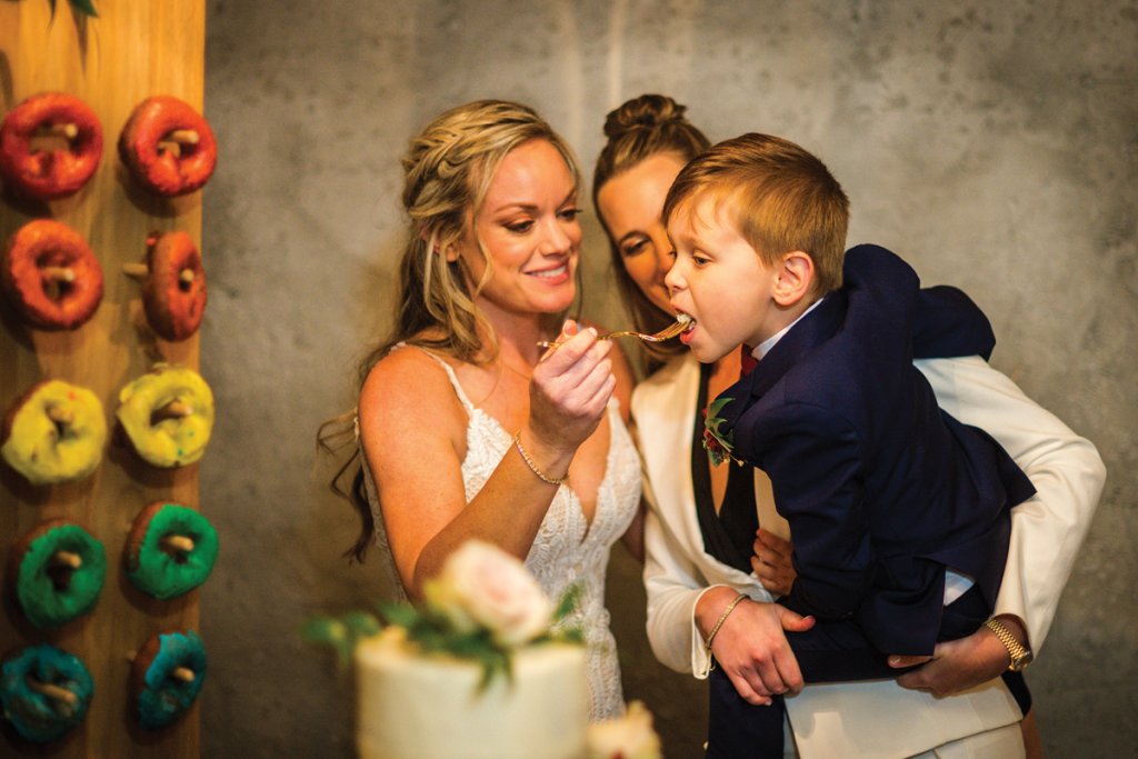 The couple’s son was integral to every special moment of the day.