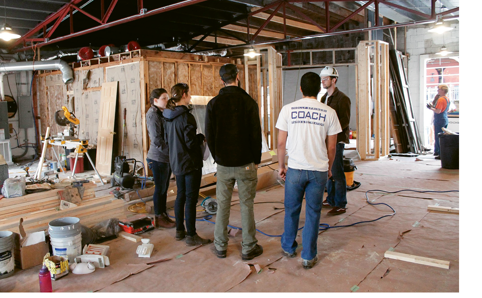 12 to 16 students across many disciplines, including architectural design, sustainable building, and construction management, spend 30 hours a week over the course of a full academic year working as a team to build a project.