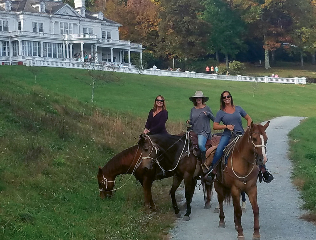 Horseback riding is a fun way to explore the lovely grounds of Moses Cone Manor.