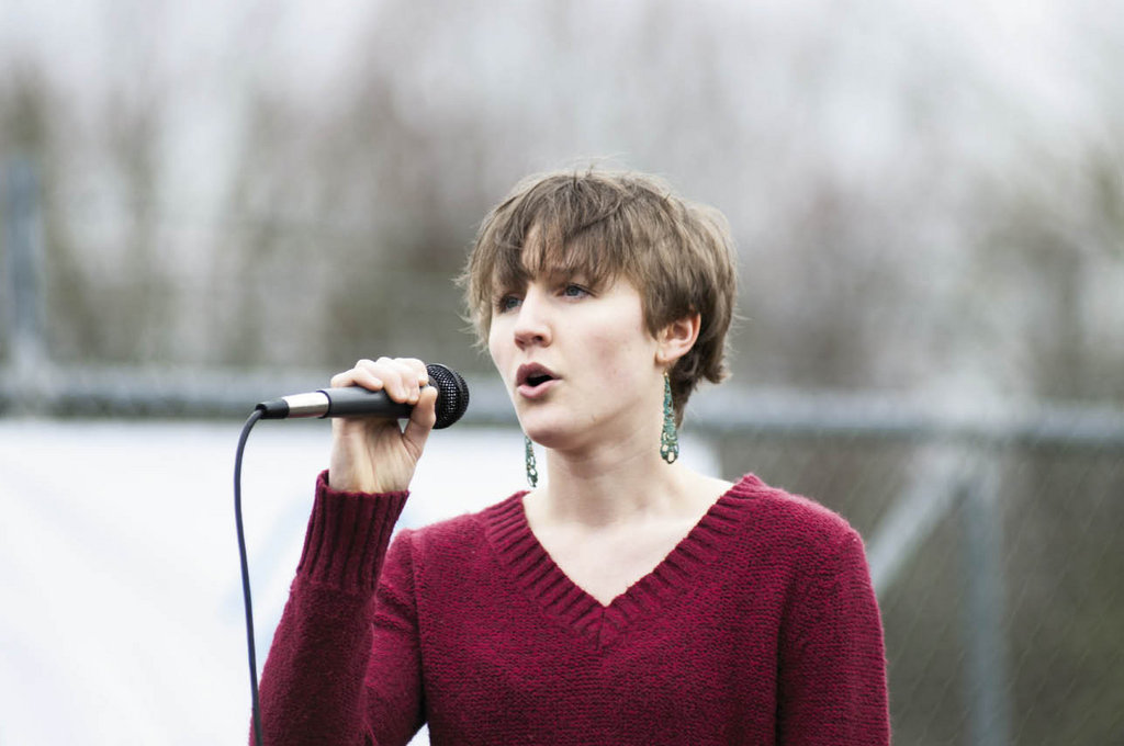 Brevard High School student Madeline Lefler sang the national anthem.