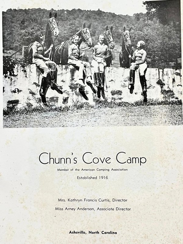 Chunn’s Cove’s 1938 brochure, shown below, announced one of the camp’s final operating seasons. For eight weeks of room, board, and activities, the camp charged $300. The brochure noted that, “a 10% discount in tuition is given to sisters” who attended camp together.