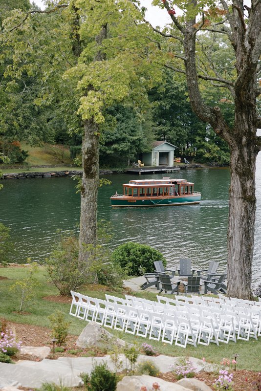 The Miss Lucy trolley boat transports folks from the Greystone Inn.