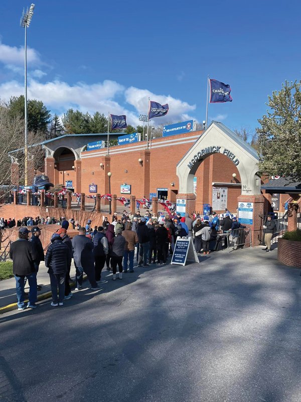 Fans are always ready to enter McCormick Field as soon as the gates open.