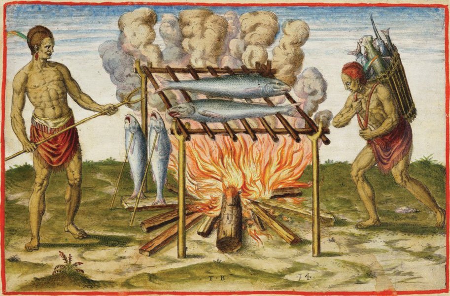 Heading to the northeast in Georgia, conquistadors passed natives grilling meat over open fires. Chroniclers called in barbacoa, the first European reference to southern barbeque.