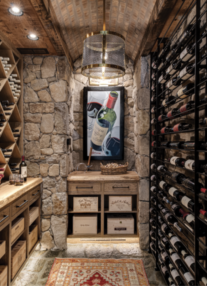 A space underneath the house offered a unique opportunity to include a wine cellar.
