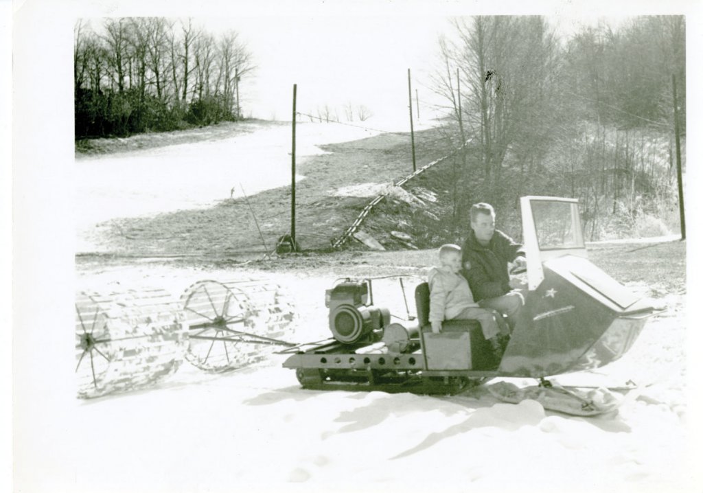 Primitive 1960s grooming at Blowing Rock Ski Lodge. Courtesy of Appalachian Ski Mountain.
