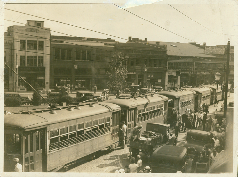 Scenes from Asheville’s last trolley ride, on Labor Day, 1934