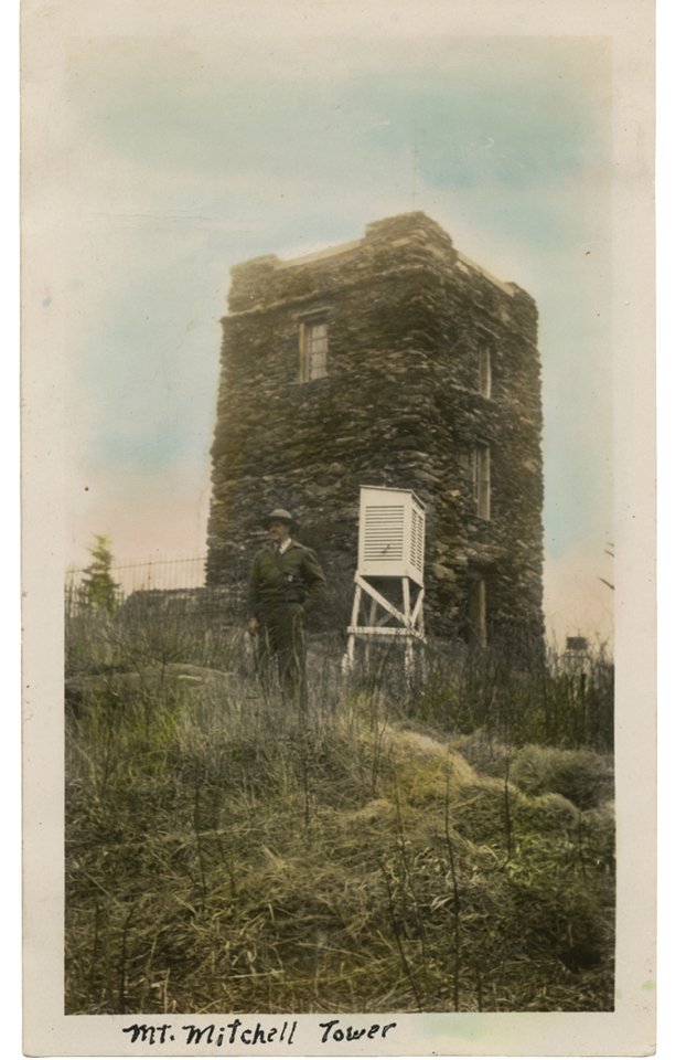 As a 1940s Parkway Ranger, Smith knew this primitive, early view tower on Mount Mitchell. Before the Parkway was finished in 1987, Yonahlossee Road (now US 221) fed tourists to Linville from Blowing Rock. Stack Rock was an attraction. So was Smith’s trail to Calloway Peak and Hi-Balsam Shelter.