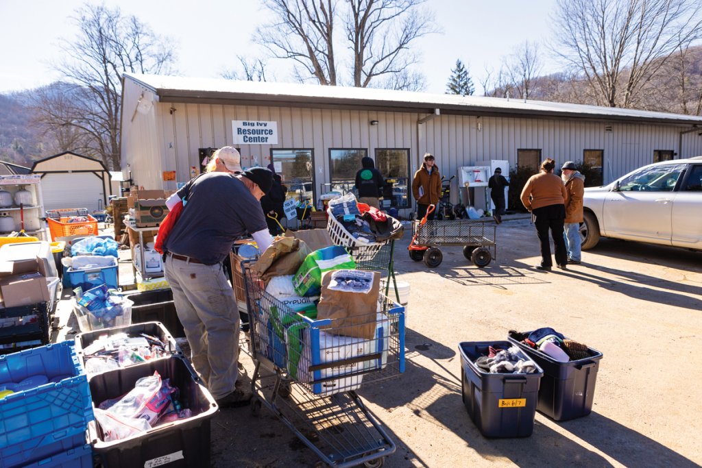 Volunteers at the Big Ivy Community Center handed out everything from laundry detergentand diapers to food and water to the community.