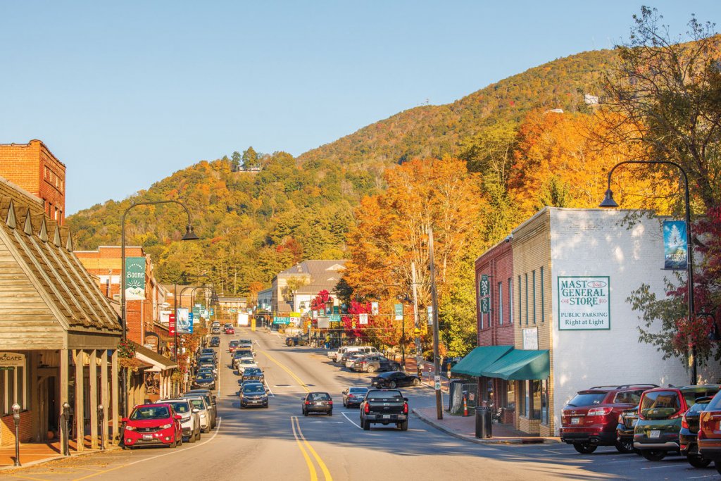 Downtown Boone is home to many small businesses for visitors to enjoy.