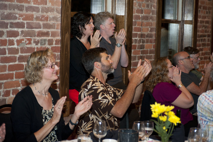 Diners cheer on the competitors during the May 22 Chefs Challenge.