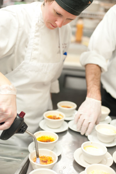 French&#039;s team prepares a carrot crème brûlée with candied carrots