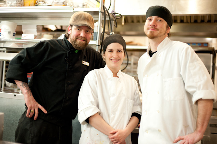 Chef Moore (left) with the DoubleTree team