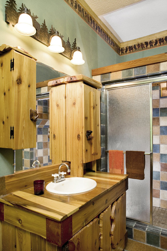 Hendersonville artisan Thad Johnson’s handiwork is exemplified in the bathroom cabinetry.