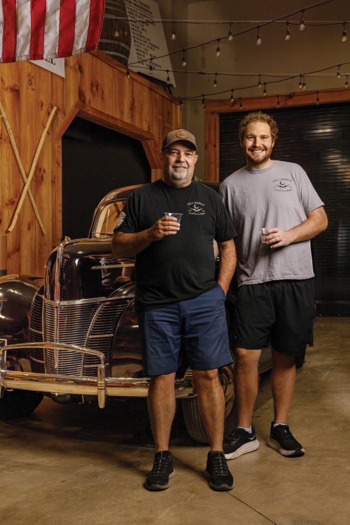 Brian Call (left) and his son Austin (right), who operate Call Family Distillers in Wilkesboro.