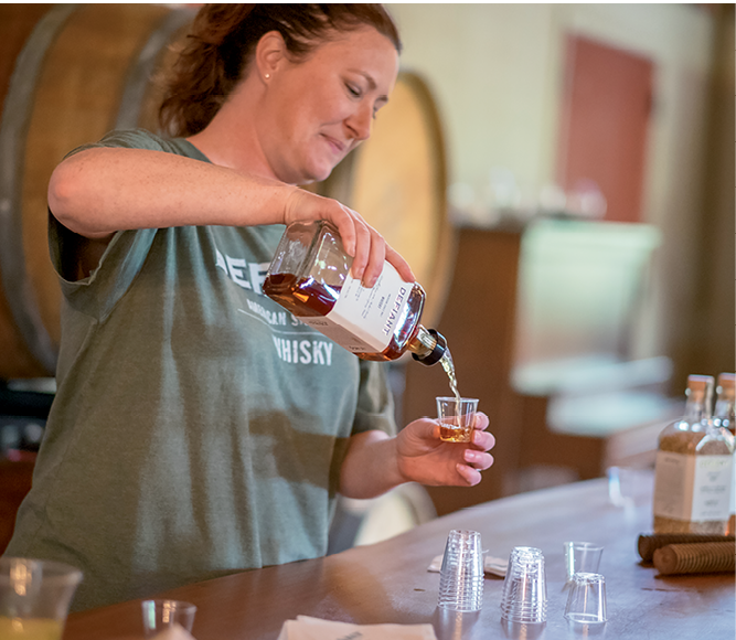 Defiant Whiskey employees provided tastings and information.