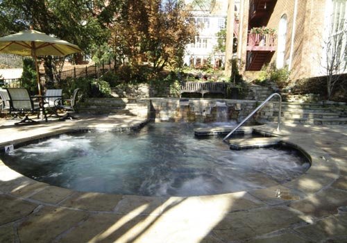 the jacuzzi at Martha  Washington Hotel &amp; Spa in Abingdon is a welcome reward after a day of pedaling.