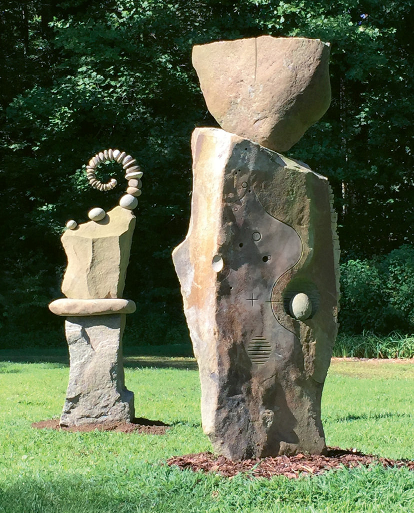 Returning (left) and Cleopatra can be found at Dovecote, a model landscape garden in Cashiers that showcases several of Peverall’s works.