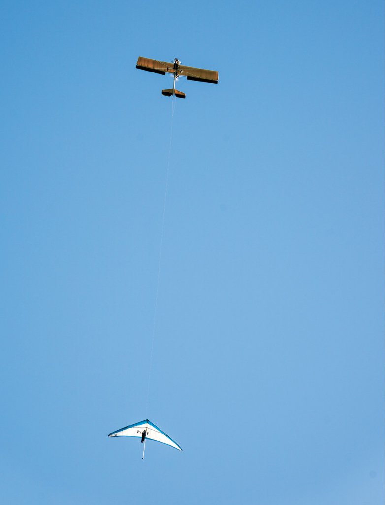 Easy Ascent Aerotowing is one method of takeoff. Others include scooter towing and foot launch. Ideal wind conditions for takeoff and landings are between five to 20 miles per hour.