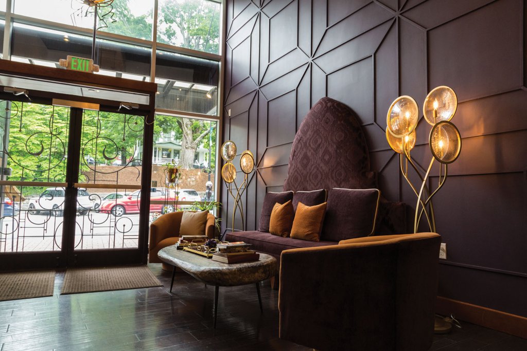 The Horton Hotel modern lobby furnishings.