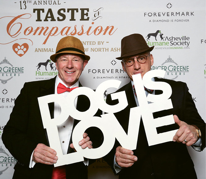 John Haas and Brian Munzer showed their love of dogs in the photo booth.