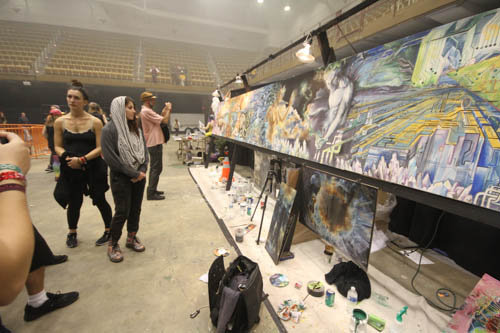 Live painting during Mountain Oasis Electronic Music Summit in Asheville.