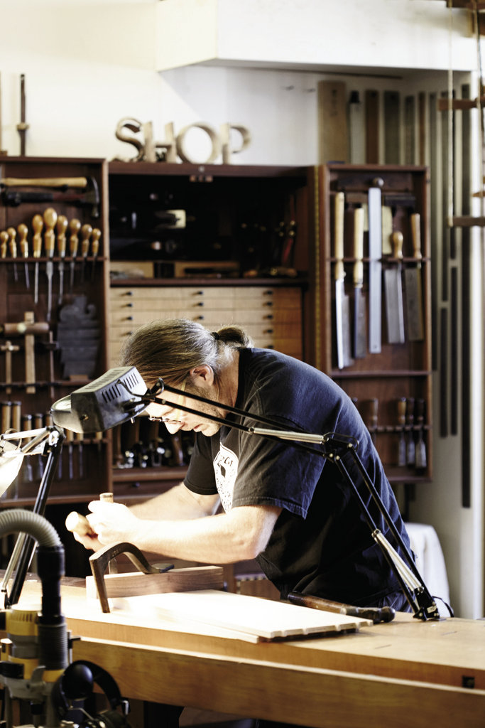 Master woodworker Andy Rae is among the collaborators at the shop. Photograph by Brie Williams