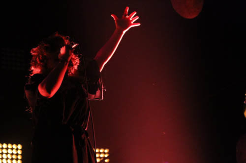 Purity Ring performs on Friday night during the Mountain Oasis Electronic Music Summit  in the ExploreAsheville.com Arena.