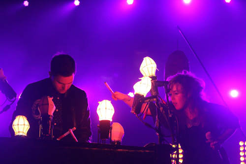 Purity Ring performs on Friday night during the Mountain Oasis Electronic Music Summit  in the ExploreAsheville.com Arena.