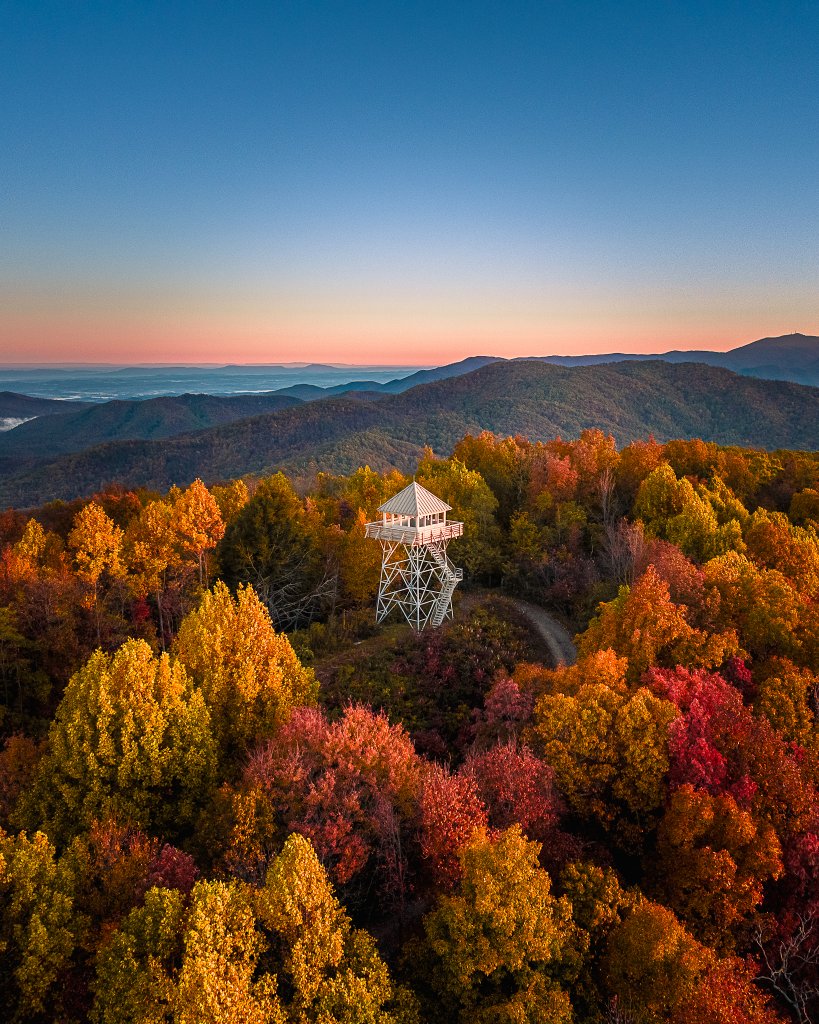 Appalachian Awakening - Ryan Karcher Rich Mountain Fire Tower has stood for more than 100 years in the Pisgah National Forest. It’s one of six found along the Appalachian Trail.  {Professional} @rkarcher99