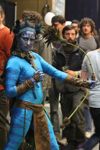 Jenna Rae Chitwood of Asheville dressed as an avatar.