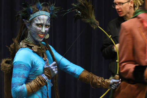 Jenna Rae Chitwood of Asheville dressed as an avatar.