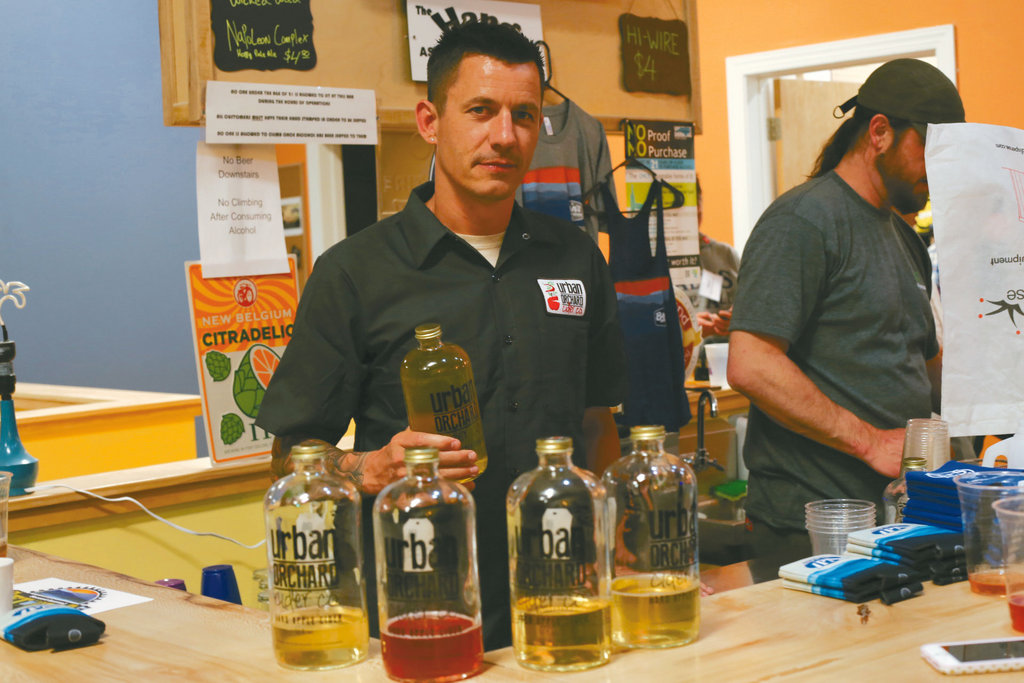 Jeff Anderson with Urban Orchard offered pours of their hard ciders.