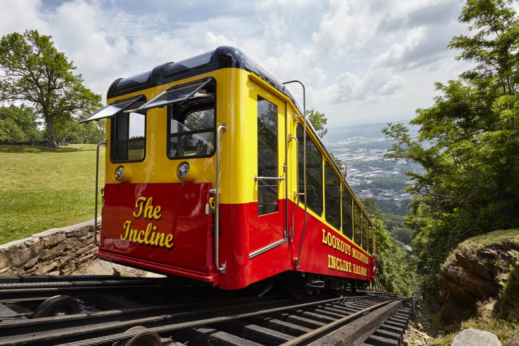 PEAK VIEWS - Built in 1895, The Incline is billed as “America’s Steepest Mile” and is also wheelchair accessible. The long-range views from the upper station atop Lookout Mountain are among the best.