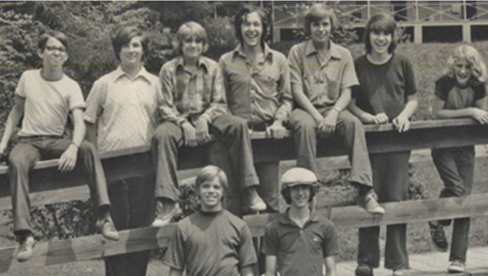 Then ... Lockhart (far left in both photos) studied at BMC’s Summer Institute during 1974 and ’75.