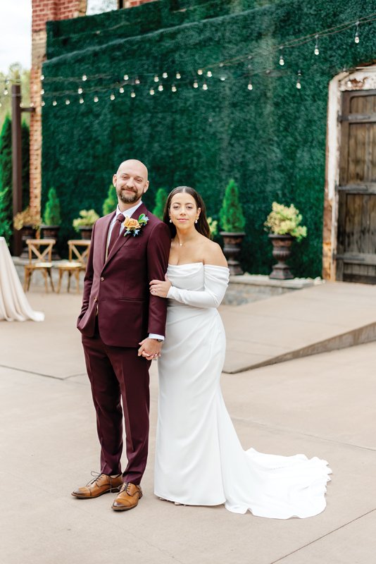 The sophisticated couple polished up for their big day.