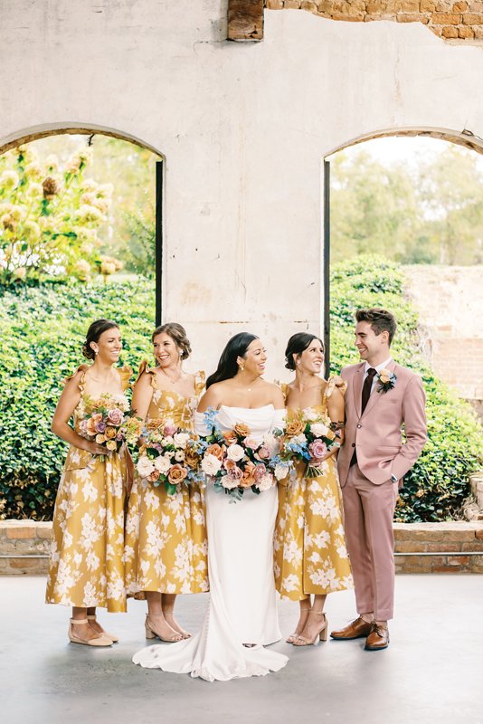 The bride with her nearest and dearest in the perfect light cast from the mill’s floor to ceiling windows.