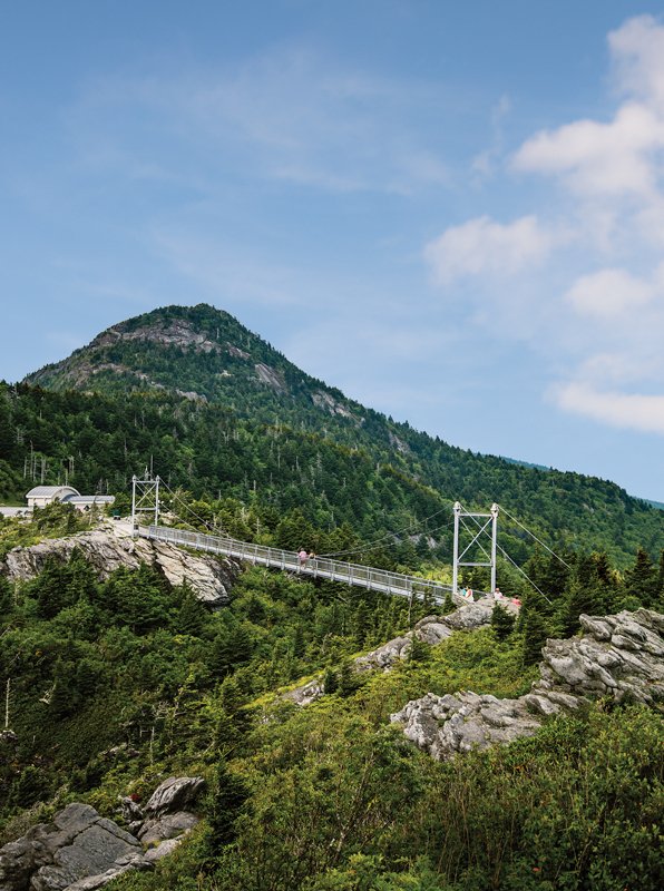 The Mile-High Swinging Bridge on top of Grandfather Mountain.