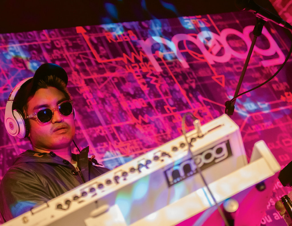 3. Chad Hugo of electronic duo MSSL CMMND, performing at Moog Music factory during Moogfest 2012