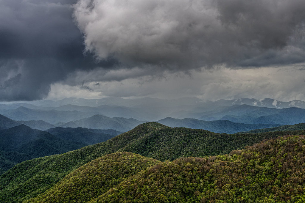 HONORABLE MENTION - APPROACHING RAIN SHOWER - Neil Jacobs - Taken along the Blue Ridge Parkway near Cherokee. Professional category
