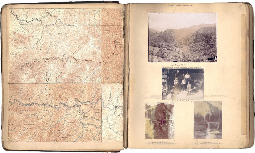 Horace Kephart&#039;s journals show original maps and historic photos along the Western North Carolina mountain range.