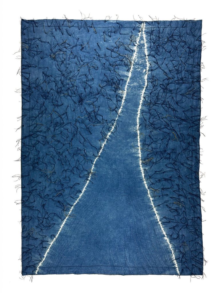 &#039;Pathway&#039; a hand quilted hanging