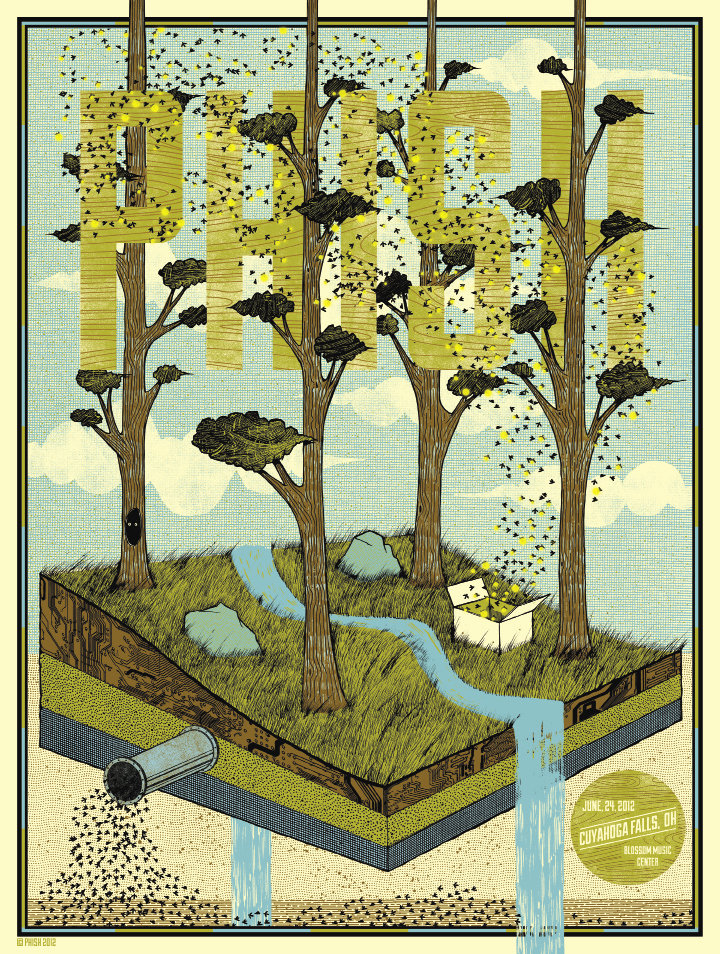 Findley was commissioned to create this concert poster for Phish earlier this year. Courtesy of Drew Findley