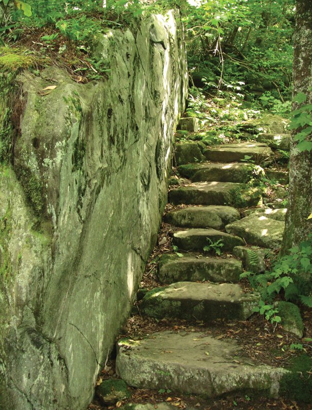 A flight of stone Profile steps.