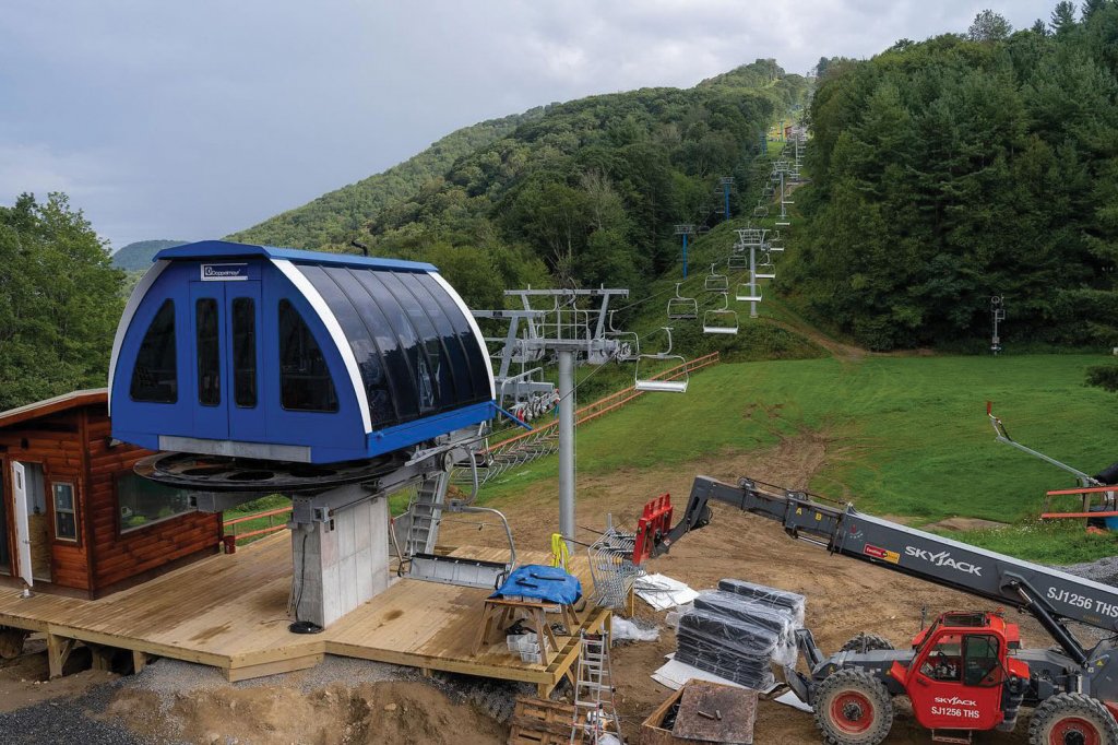 In fall 2025, a new four-person chairlift going in at Cataloochee. Courtesy of Cataloochie Ski Area.