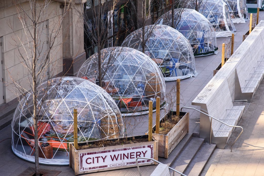 City Winery’s weather-proof outdoor dining domes.