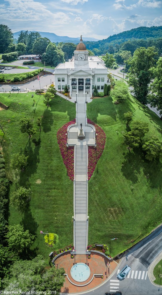 HONORABLE MENTION - STAIRWAY TO JUSTICE - Ryan Karcher - Jackson County Courthouse in Sylva, NC. Professional category